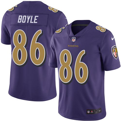 Men Baltimore Ravens 86 Nick Boyle Nike Purple Color Rush Limited NFL Jersey